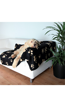 Trixie Cobertor Barney Blanket |Preto & Bege para cão | 150 cm × 100 cm