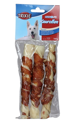 Biscoitos para cão Trixie Dog Denta Fun Chewing Rolls with Chicken | 17 cm