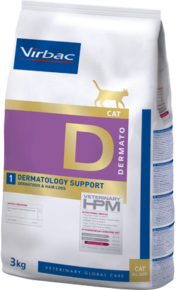 Ração Veterinária para Gatos Virbac Veterinary HPM D1 Cat Dermatology Support | 3 kg