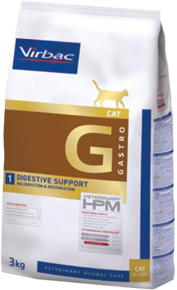 Virbac Veterinary HPM G1 Cat Digestive Support Pork and Poultry - Dry food for cats with digestive problems