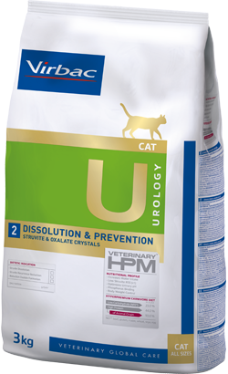 Ração Veterinária para Gatos Virbac Veterinary HPM U2 Cat Dissolution & Prevention | 3 kg
