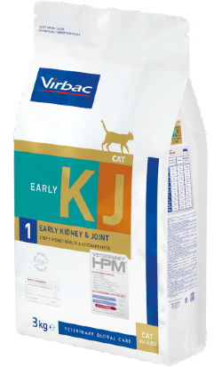 Virbac Veterinary HPM KJ1 Early Kidney & Joint Gato Porco - Ração seca para gato para suporte renal e articular