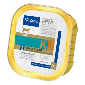 Virbac Veterinary HPM KJ2 Kidney & Joint Gato Senior - Comida húmeda para gato para apoyo renal y articular