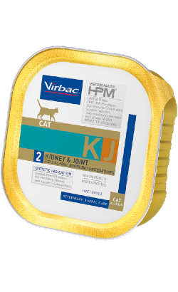 Ração Veterinária húmida para Gatos Virbac Veterinary HPM KJ2 Cat Kidney & Joint | Wet (Terrina) | Cx c/ 14 Terrinas 85 g