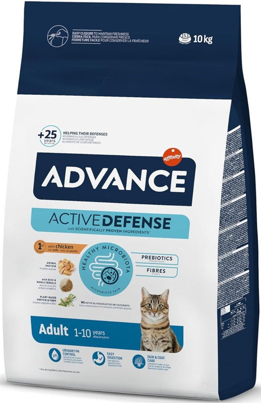 Advance Cat Alimento para gatos adultos | Pollo y arroz | 10 kg