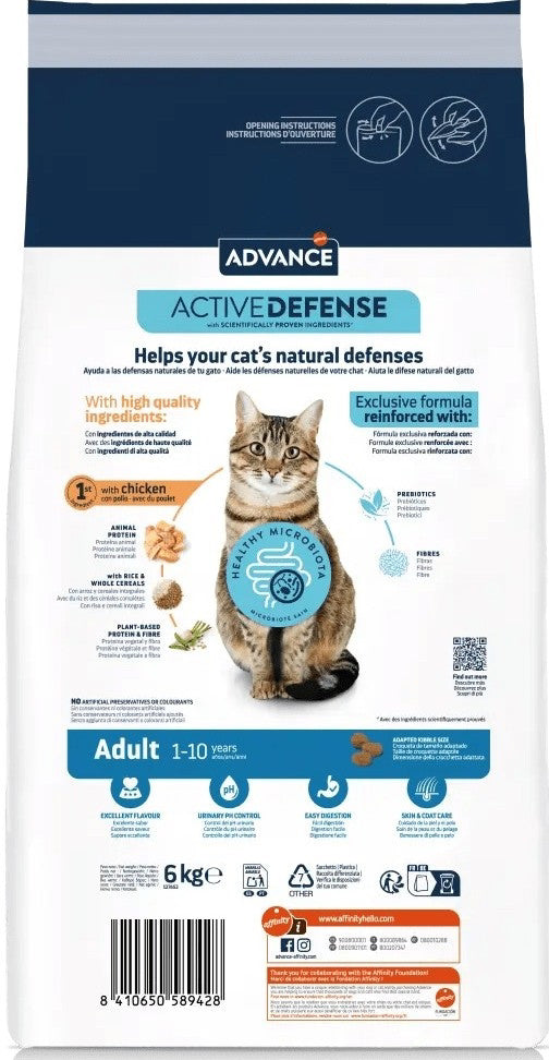 Advance Cat Alimento para gatos adultos | Pollo y arroz | 6 kg