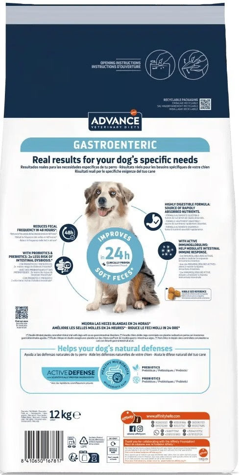 Ração Veterinária para Cão Advance Vet Dog Gastroenteric | 12 kg