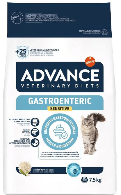 Ração Veterinária para Gatos Advance Vet Cat Gastroenteric Sensitive | 7,5 Kg