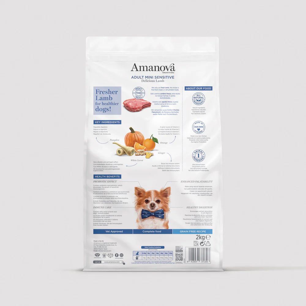 AMANOVA ADULT SENSITIVE MINI CORDEIRO & ABOBORA