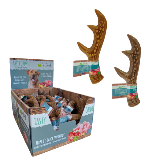 Petfield Premium Pet Food Tasty Chews Antler Cão Frango - Snack para cão para higiene dental