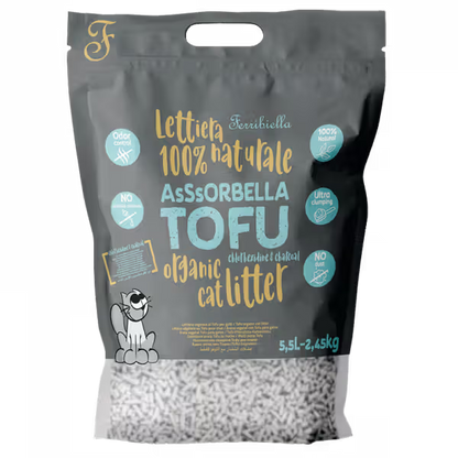 Ferribiella Areia 100% Natural de Tofu com Carvão e Clorexidina - Arena para gato con carbón y clorhexidina