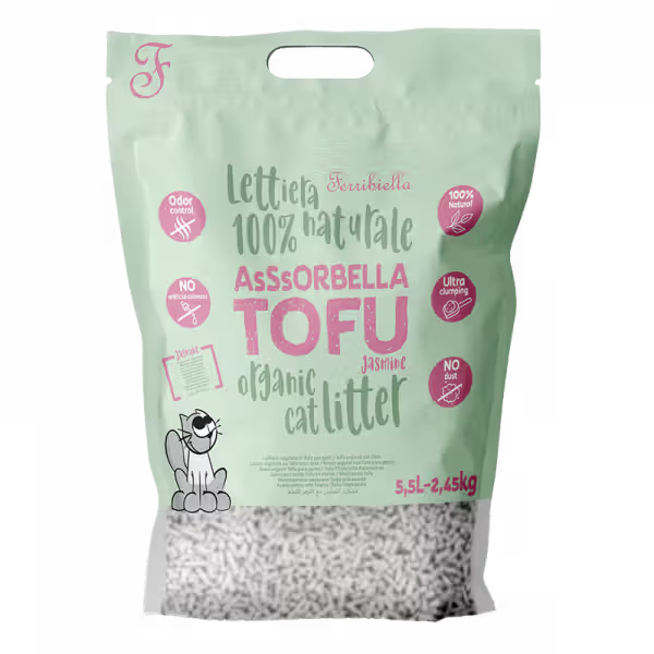 Ferribiella Areia 100% Natural de Tofu - Cat litter with jasmine scent