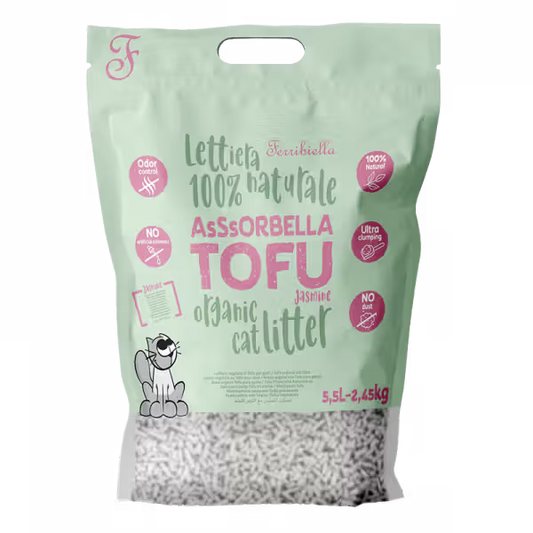 Ferribiella Areia 100% Natural de Tofu - Cat litter with jasmine scent