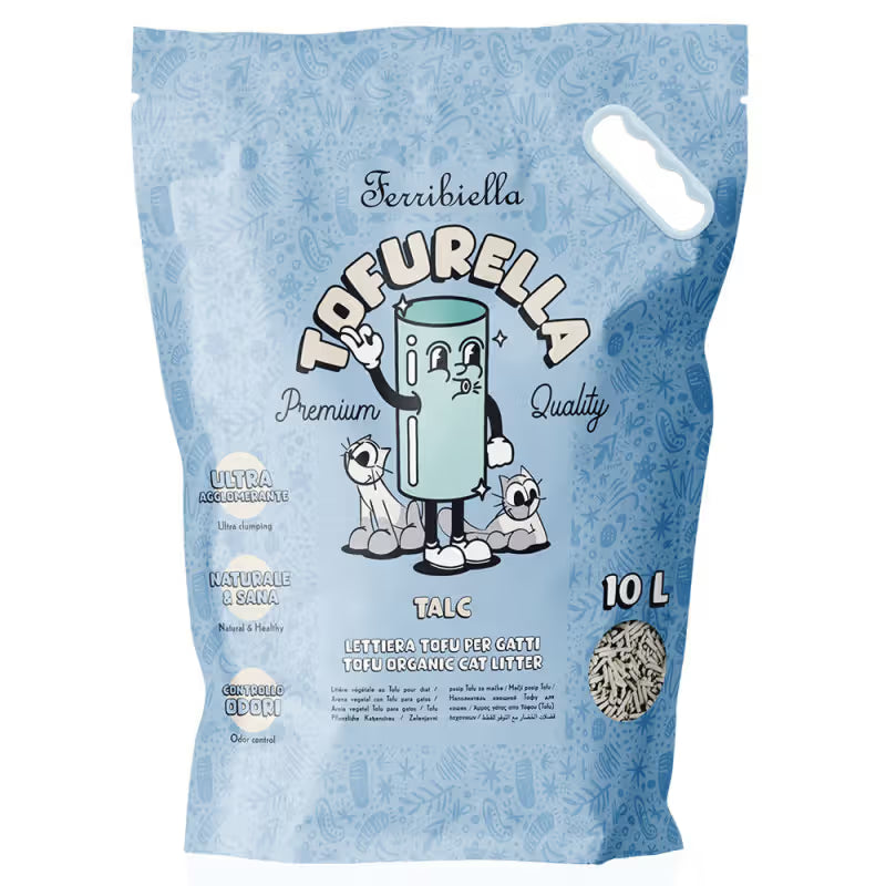 Ferribiella Tofurella Talc - Arena aglomerante para gato con olor a talco