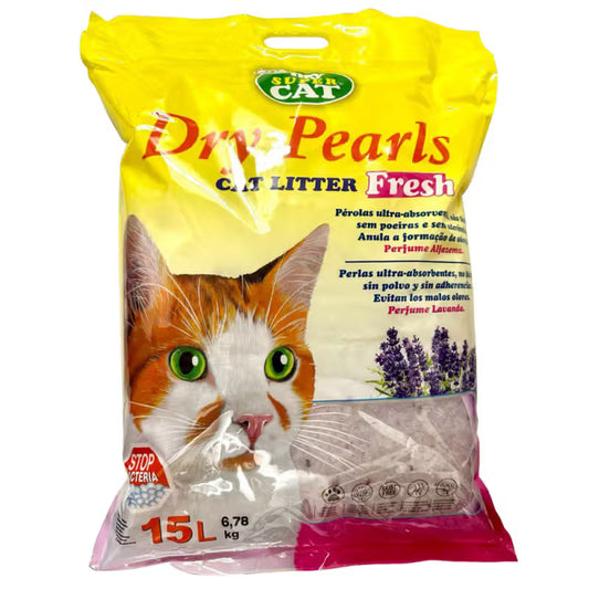 Dry Pearls My Super Cat Dry Pearls - Arena de sílice de lavanda para gato