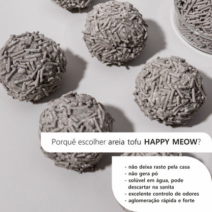 HAPPY MEOW Tofu Clumping Cat Litter Activated Charcoal 2mm 6l