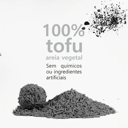 HAPPY MEOW Tofu Clumping Cat Litter Activated Charcoal 2mm 6l
