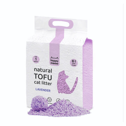 HAPPY MEOW ARENA TOFU AGLOMERANTE PARA GATO Lavanda 2mm 6L