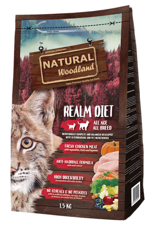 Natural Woodland Realm Diet Gato Pollo Grain-Free - Pienso seco para gato