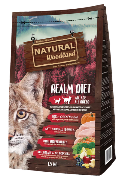 Natural Woodland Realm Diet Gato Pollo Grain-Free - Pienso seco para gato