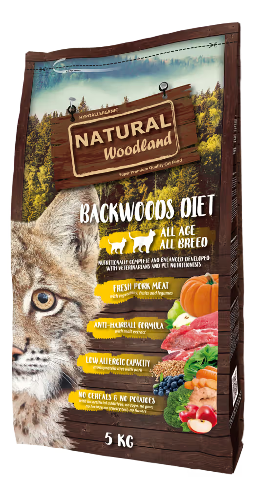 Natural Woodland Backwoods Diet Cat Grain-Free Iberian Pork - Dry cat food