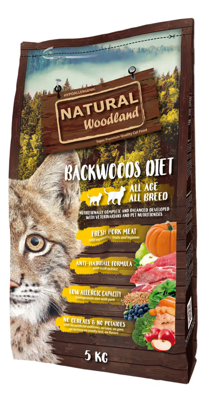 Natural Woodland Backwoods Diet Cat Grain-Free Iberian Pork - Dry cat food