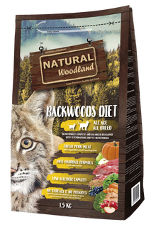 Natural Woodland Backwoods Diet Gato Grain-Free Cerdo Ibérico - Pienso seco para gato