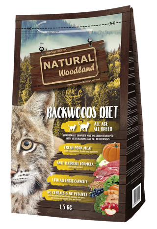 Natural Woodland Backwoods Diet Cat Grain-Free Iberian Pork - Dry cat food