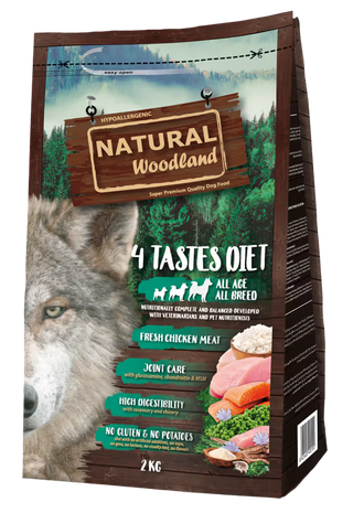 Natural Woodland 4 Tastes Diet Dog Chicken - Dry dog food for joint support