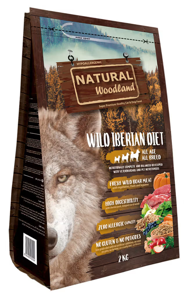 Natural Woodland Wild Iberian Cão Todas as Idades Javali e Porco Ibérico - Ração seca para cão