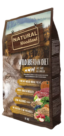 Natural Woodland Wild Iberian Perro Todas las Edades Jabalí y Cerdo Ibérico - Pienso seco para perro