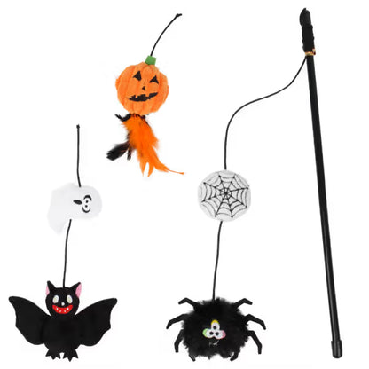 Ferribiella Bastão com boneco de Halloween - Juguete para gatos