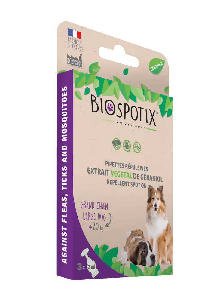 Biospotix XL Dog Spot On - Pipetas para perro repelente de parásitos