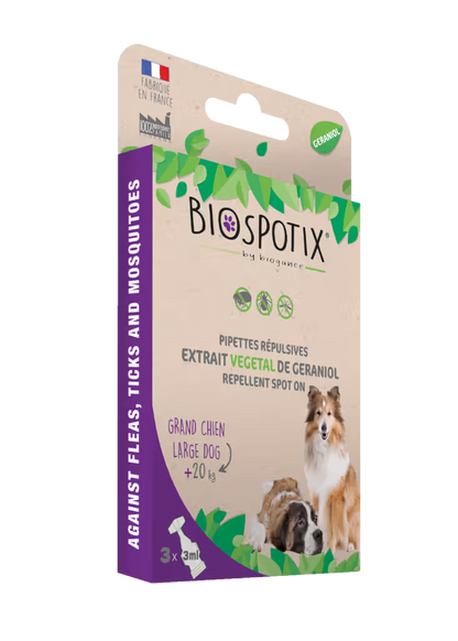 Biospotix XL Dog Spot On - Pipetas para perro repelente de parásitos