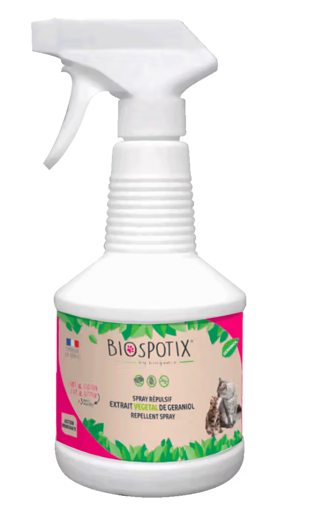 Biospotix Cat Spray - Spray repelente de parásitos para gato