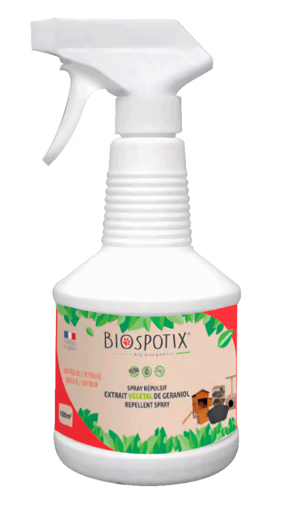 Biospotix Indoor Spray - Spray repelente de parásitos para perro