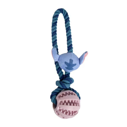Disney & Warner Bros Brinquedo Stitch com bola e corda - Juguete para perro