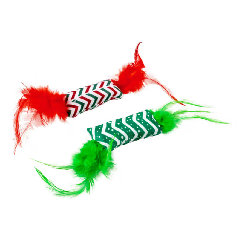 Duvo Plus - Juguete de Navidad con plumas y Catnip para gato
