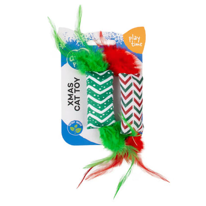 Duvo Plus - Juguete de Navidad con plumas y Catnip para gato