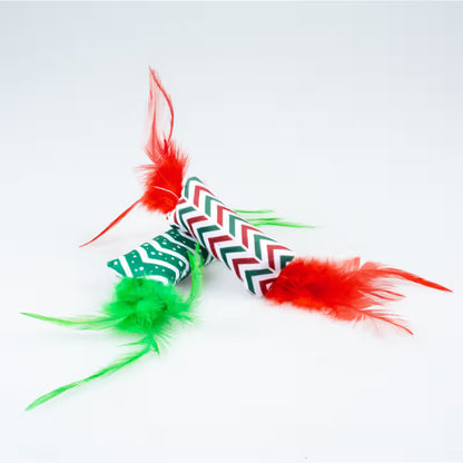 Duvo Plus - Juguete de Navidad con plumas y Catnip para gato