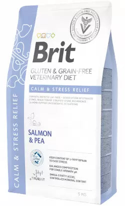Brit Veterinary Diet Gato Calm & Stress Relief Grain-Free Salmón y Guisantes - Pienso seco para gatos para el control del estrés y la salud urinaria