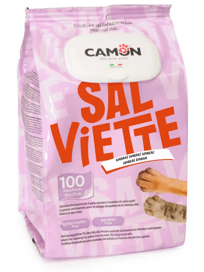 Camon Toalhetes Húmidos Âmbar - Toallitas de limpieza con fragancia de ámbar