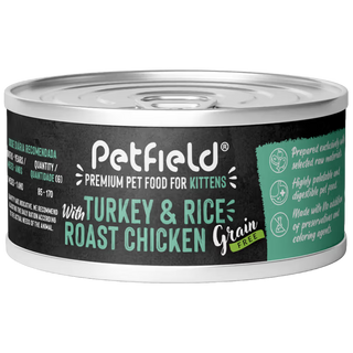 Petfield Premium Pet Food Gato Gatinho Peru, Arroz e Frango Assado - Ração húmida para gato