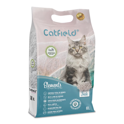 Catfield Elements Fresh - Areia aglomerante para gato com aroma a sabão de marselha