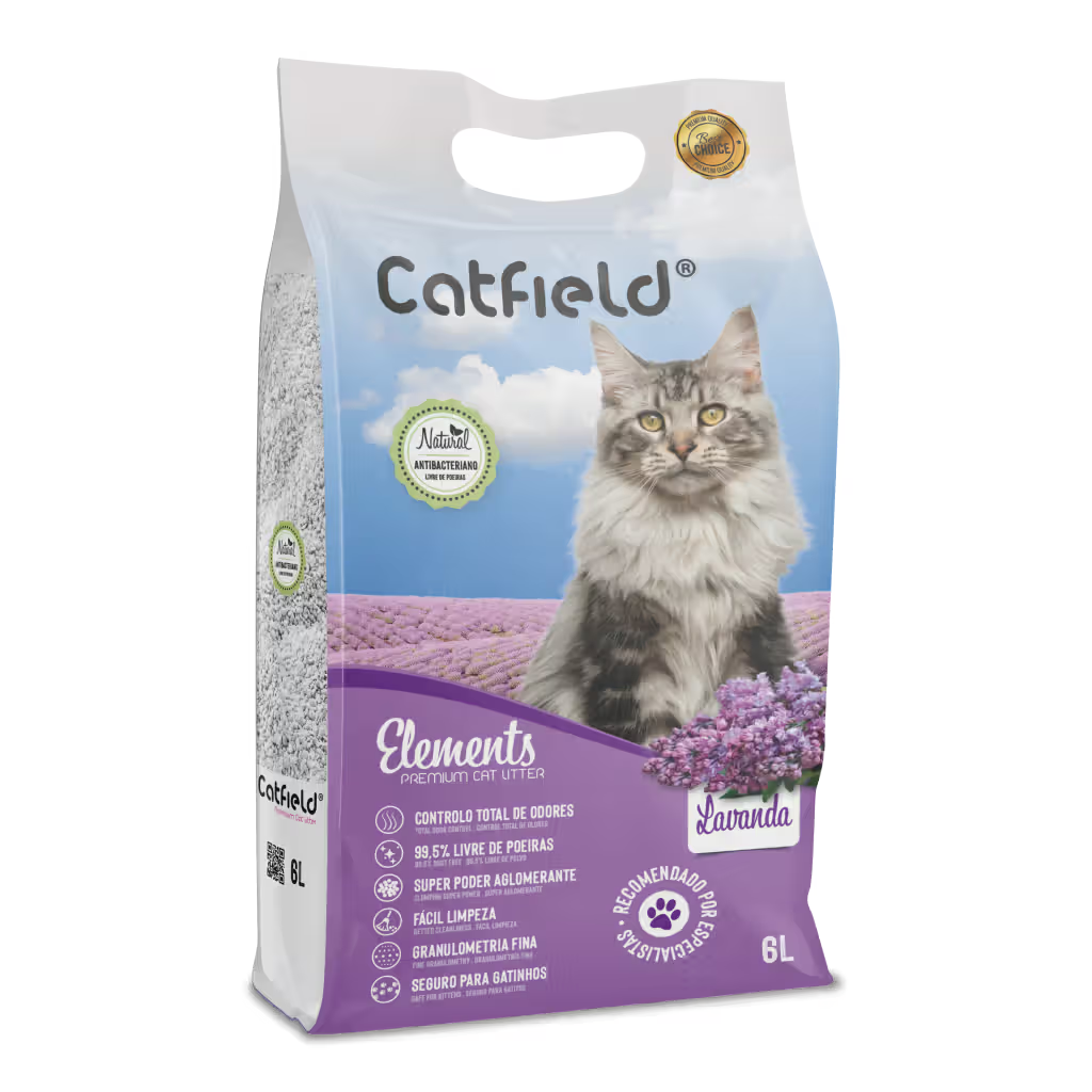 Catfield Elements - Arena aglomerante para gato con aroma a lavanda