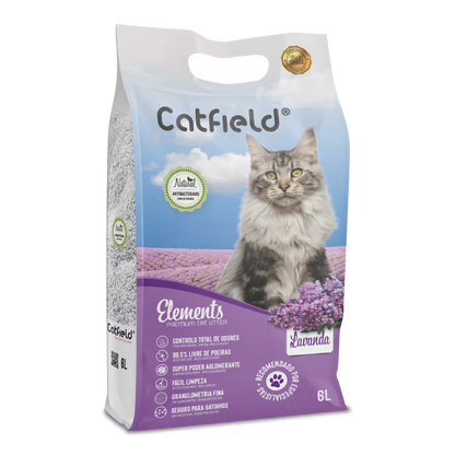 Catfield Elements - Arena aglomerante para gato con aroma a lavanda