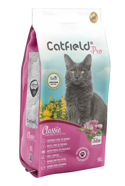 Catfield Classic - Arena aglomerante para gato con aroma a talco