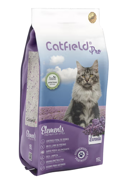 Catfield Elements - Arena aglomerante para gato con aroma a lavanda