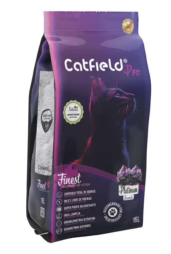 Catfield FINEST PRO Platinum Lavender - Arena aglomerante para gato con aroma a lavanda