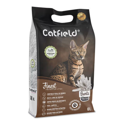 Catfield Finest Quartz - Areia aglomerante para gato com carvão ativado